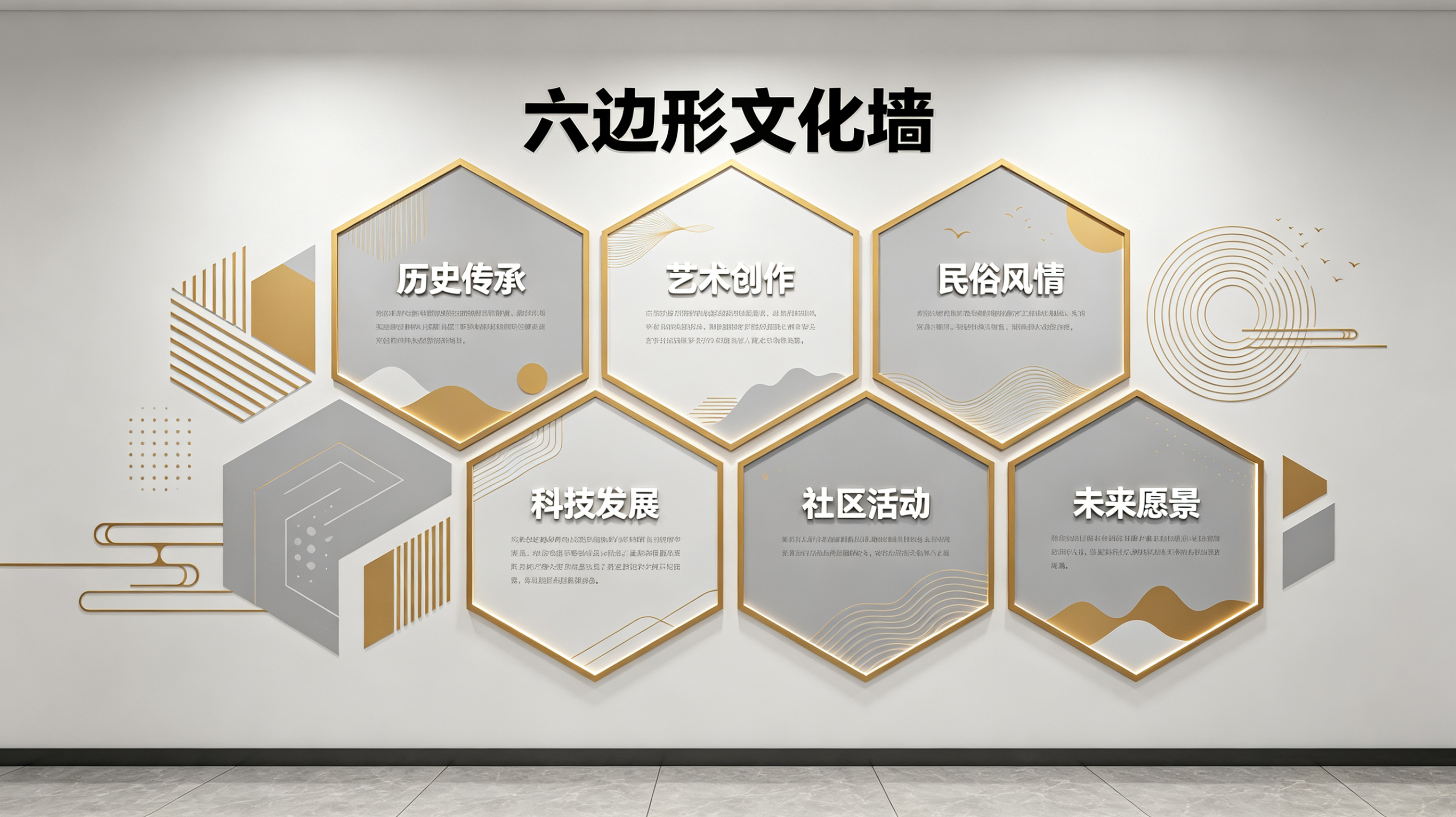 南部企业文化墙 | 六边形信息美学